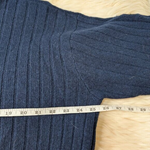 Vintage The North Face Made in Hong Kong Wool Sweater Navy Blue Men Size Large - Picture 6 of 9